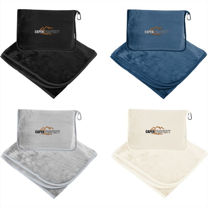 HH8084 En Route rPET Travel Blanket With Embroidered Custom Imprint